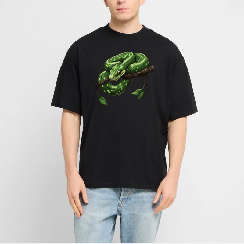 Green Tree Python Snakes Lover Terrarium Stanley/Stella Oversized Unisex Organic T-shirt Blaster 2.0