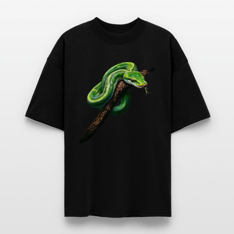Green Tree Python Snakes Lover Terrarium Stanley/Stella Oversized Unisex Organic T-shirt Blaster 2.0