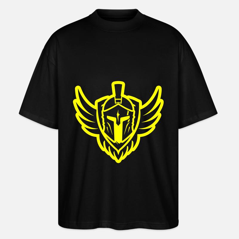 Icône du casque spartiate - T-shirt bio Blaster 2.0 coupe oversize Stanley/Stella Unisexe - noir