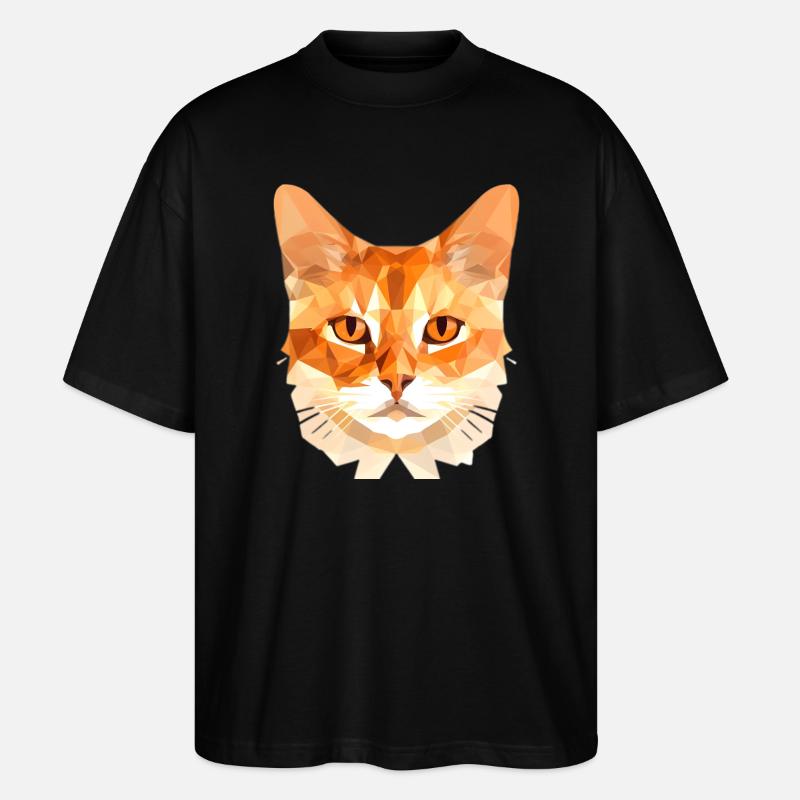 Chat polygonal - T-shirt bio Blaster 2.0 coupe oversize Stanley/Stella Unisexe - noir