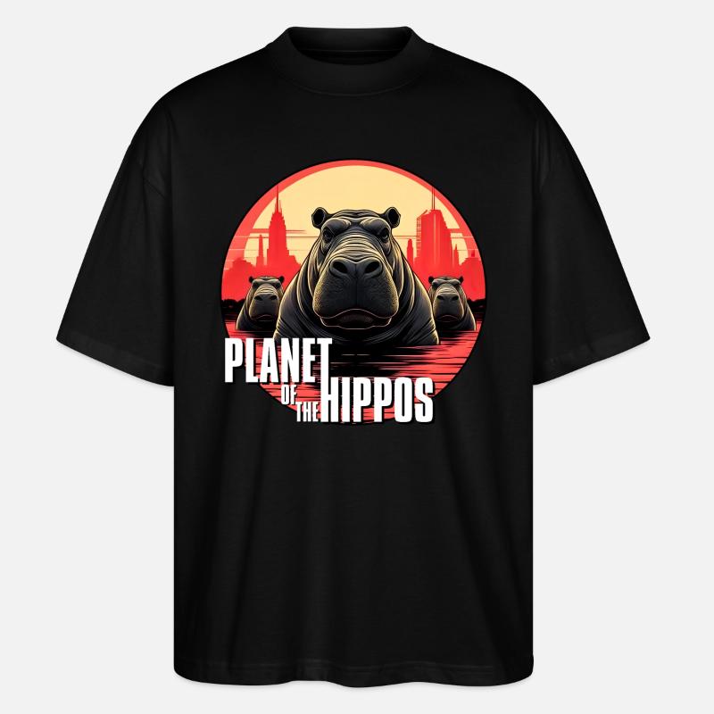 Planet der Nilpferde - Stanley/Stella Oversized Unisex Bio T-Shirt Blaster 2.0 - Schwarz