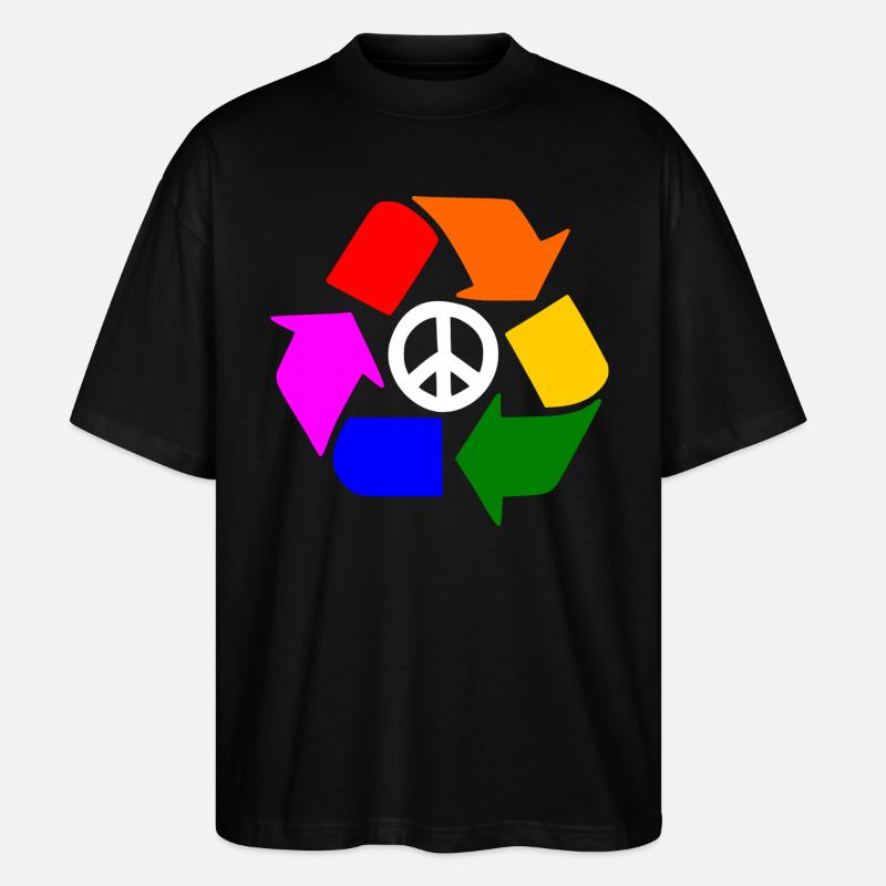 Peace lgbt zeichen - Peacezeichen - Stanley/Stella Oversized Unisex Bio T-Shirt Blaster 2.0 - Schwarz