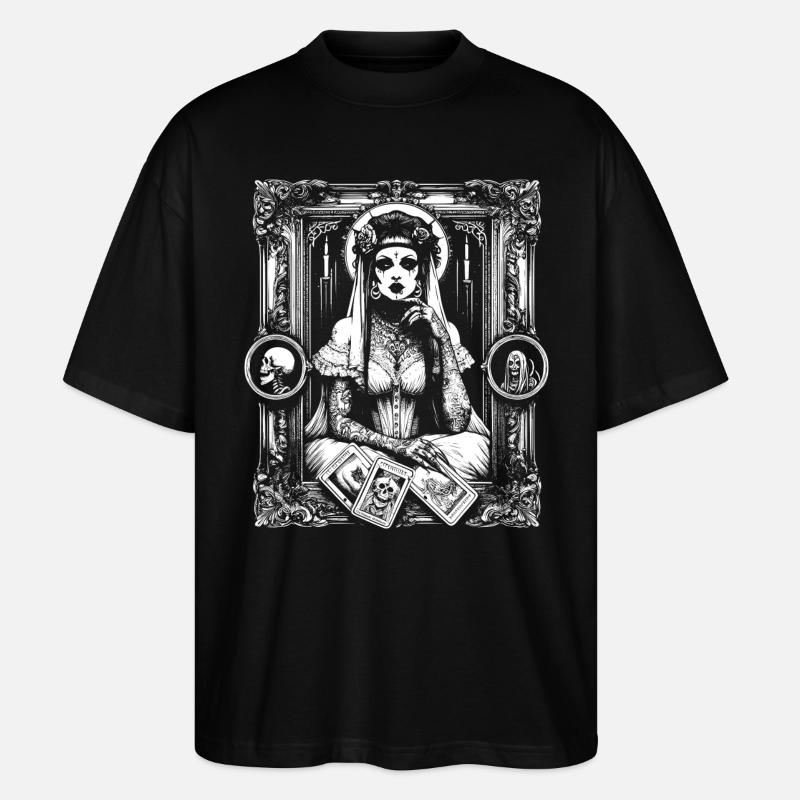 Tableau victorien tarot - T-shirt bio Blaster 2.0 coupe oversize Stanley/Stella Unisexe - noir