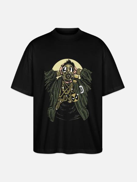 Gasmask gangsta - Stanley/Stella Oversized Unisex Organic T-shirt Blaster 2.0 - black
