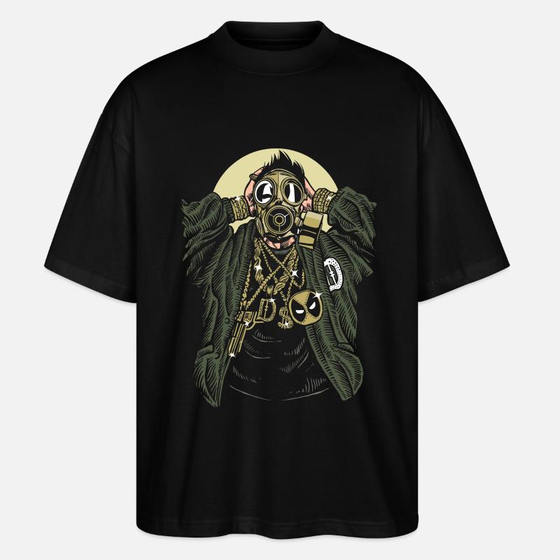 Gasmask Gangsta - Stanley/Stella Oversized Unisex Bio T-Shirt Blaster 2.0 - Schwarz