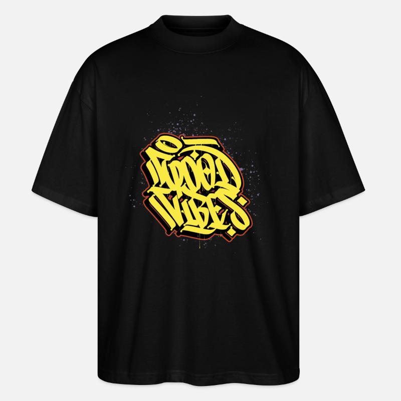 script letters - Stanley/Stella Oversized Unisex Organic T-shirt Blaster 2.0 - black