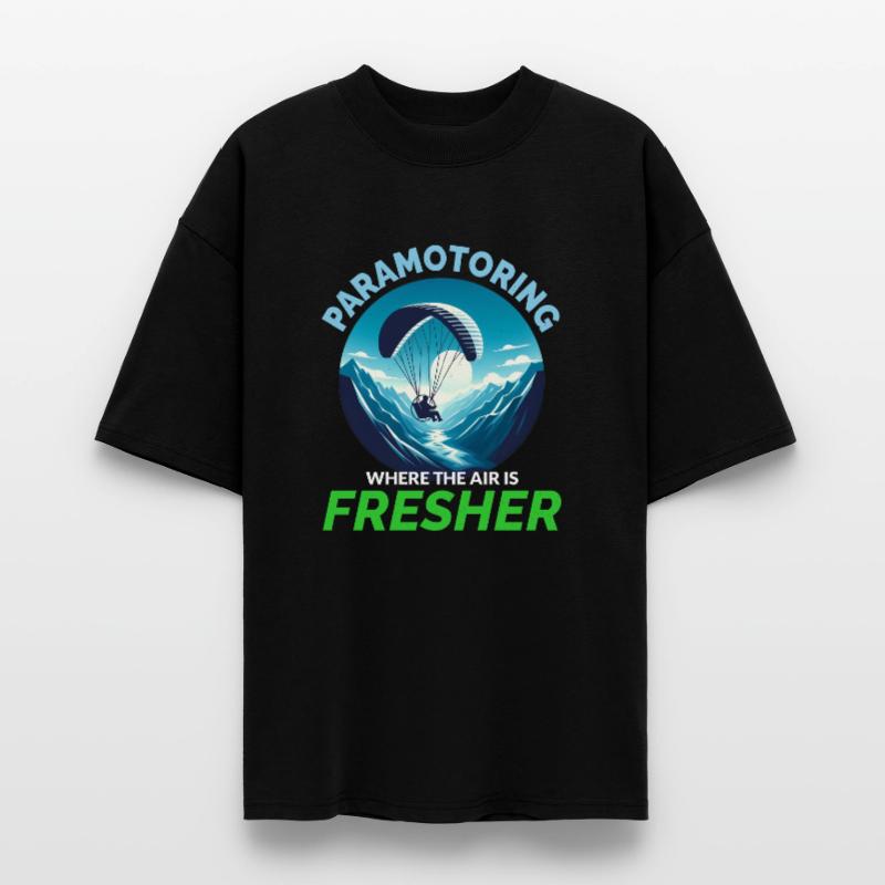 Paramotor Pilot Paramotoring Powered Paraglider Stanley/Stella Oversized Unisex Organic T-shirt Blaster 2.0