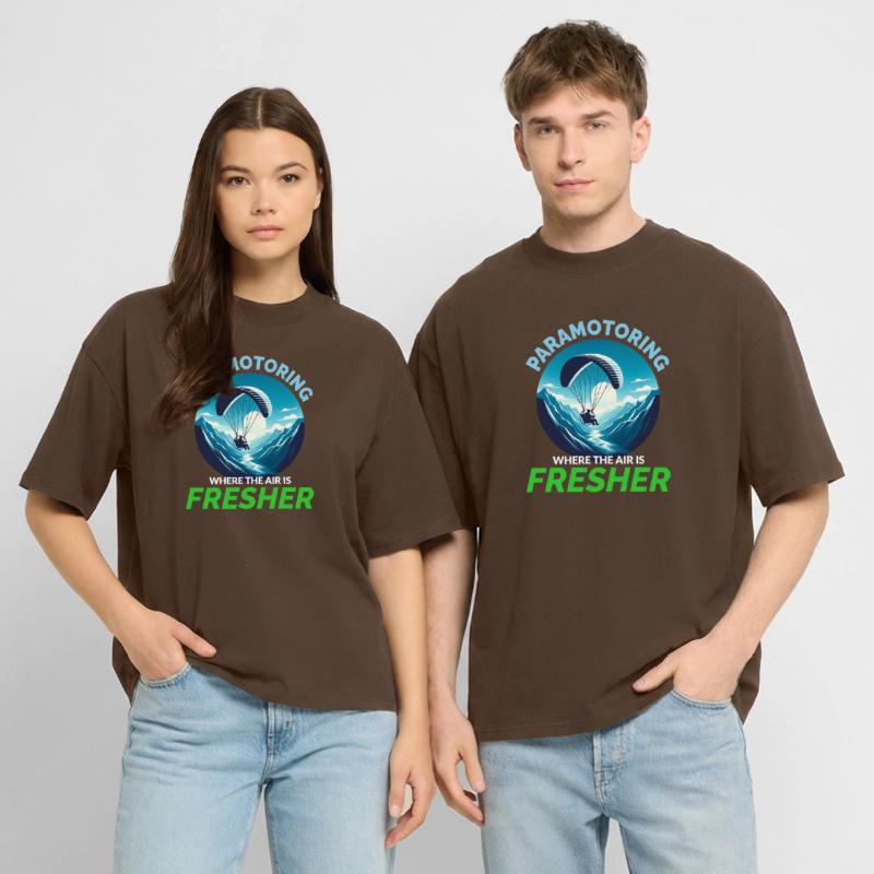 Paramotor Pilot Paramotoring Powered Paraglider Stanley/Stella Oversized Unisex Organic T-shirt Blaster 2.0