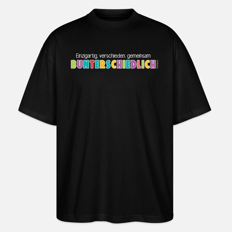 Gemeinsam Bunt & Unterschiedlich - Stanley/Stella Oversized Unisex Bio T-Shirt Blaster 2.0 - Schwarz