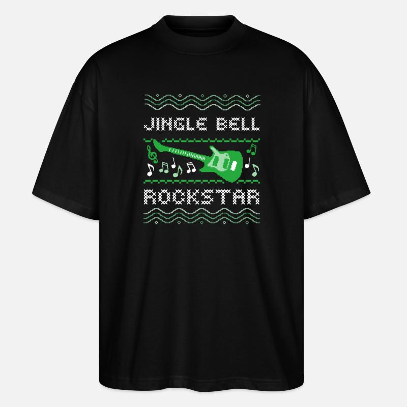 HÄSSLICHER WEIHNACHTSPULLOVER, JINGLE BELL - Stanley/Stella Oversized Unisex Bio T-Shirt Blaster 2.0 - Schwarz