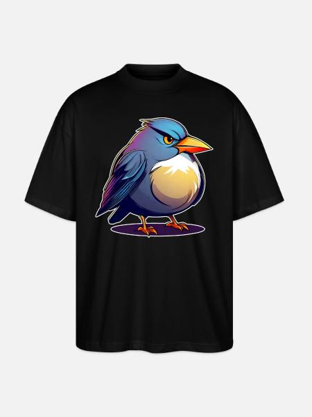 Little fierce fat bird - Stanley/Stella Oversized Unisex Organic T-shirt Blaster 2.0 - black