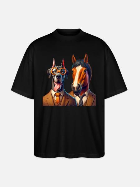 Dapper Duo Elegance - Stanley/Stella Oversized Unisex Organic T-shirt Blaster 2.0 - black
