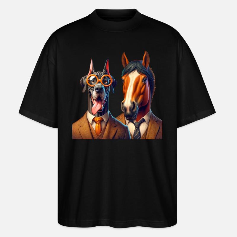 Dapper Duo Elegance - Stanley/Stella Oversized Unisex Organic T-shirt Blaster 2.0 - black