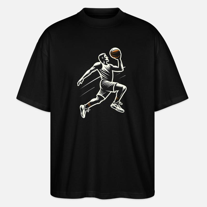 Joueur de basket-ball dynamique - T-shirt bio Blaster 2.0 coupe oversize Stanley/Stella Unisexe - noir