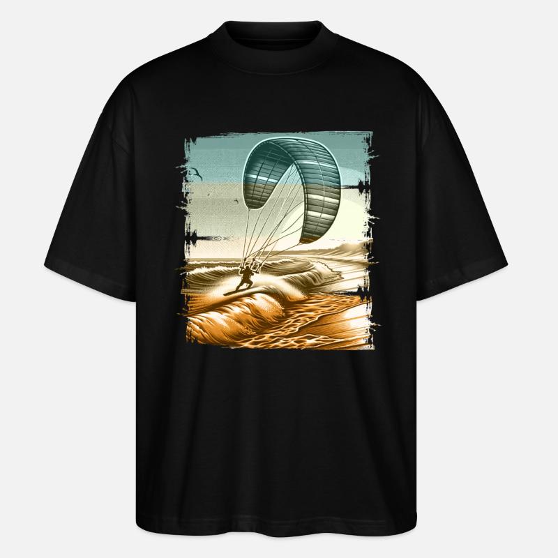Kitesurfen Kitesurfer Kiteboard - Stanley/Stella Oversized Unisex Bio T-Shirt Blaster 2.0 - Schwarz