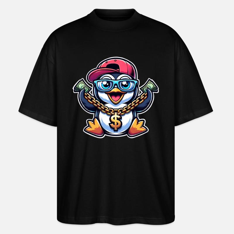 Pinguin - Stanley/Stella Oversized Unisex Bio T-Shirt Blaster 2.0 - Schwarz