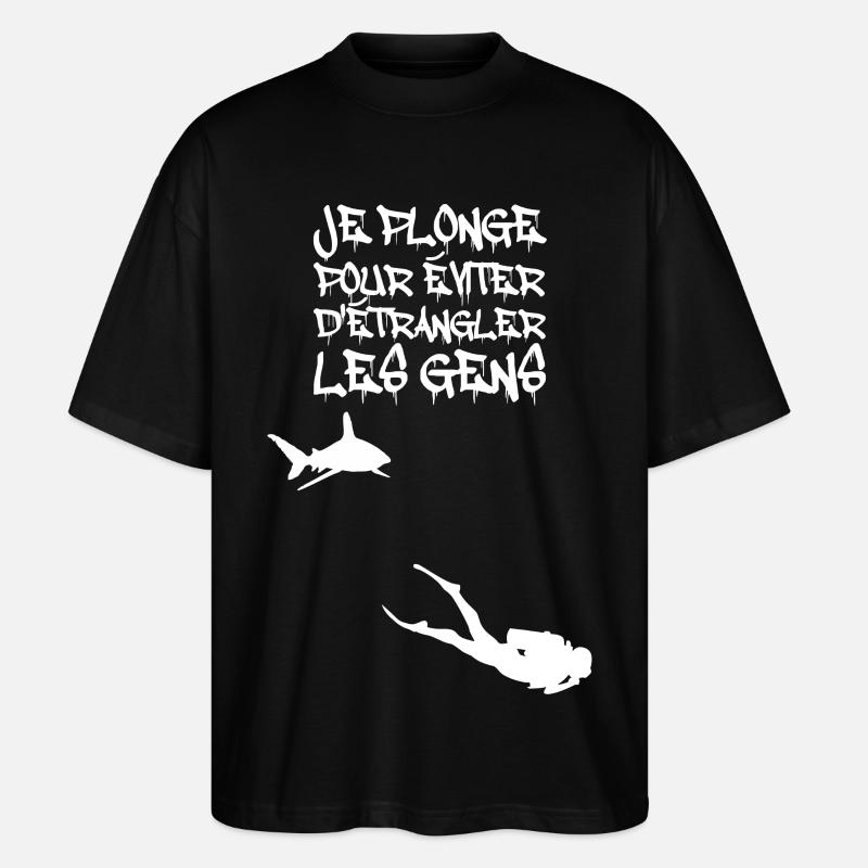 Je plonge pour éviter d'étrangler - T-shirt bio Blaster 2.0 coupe oversize Stanley/Stella Unisexe - noir