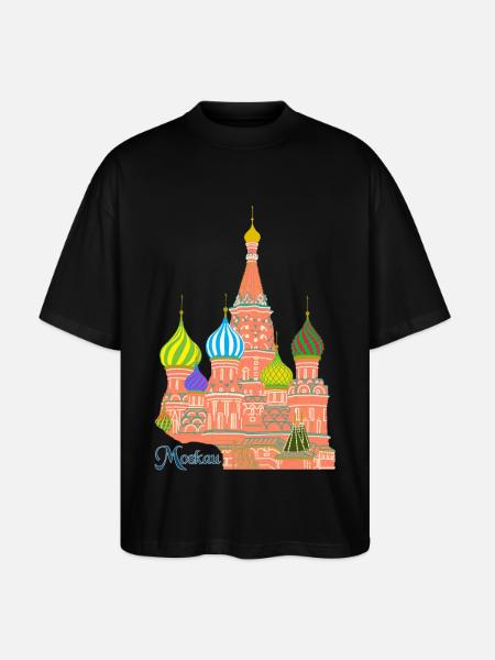 Moscow St. Basil's Cathedral - Stanley/Stella Oversized Unisex Organic T-shirt Blaster 2.0 - black