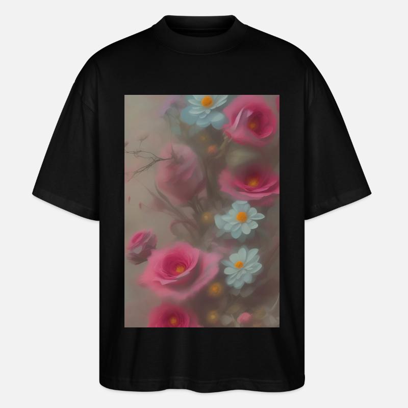 Blumen Kunst - Stanley/Stella Oversized Unisex Bio T-Shirt Blaster 2.0 - Schwarz