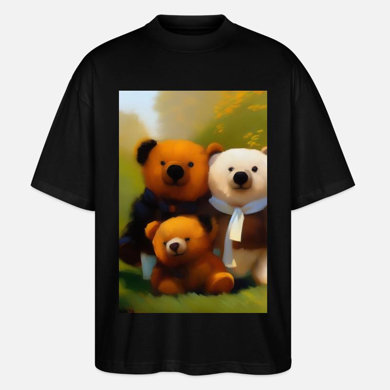 Teddybär - Stanley/Stella Oversized Unisex Bio T-Shirt Blaster 2.0 - Schwarz