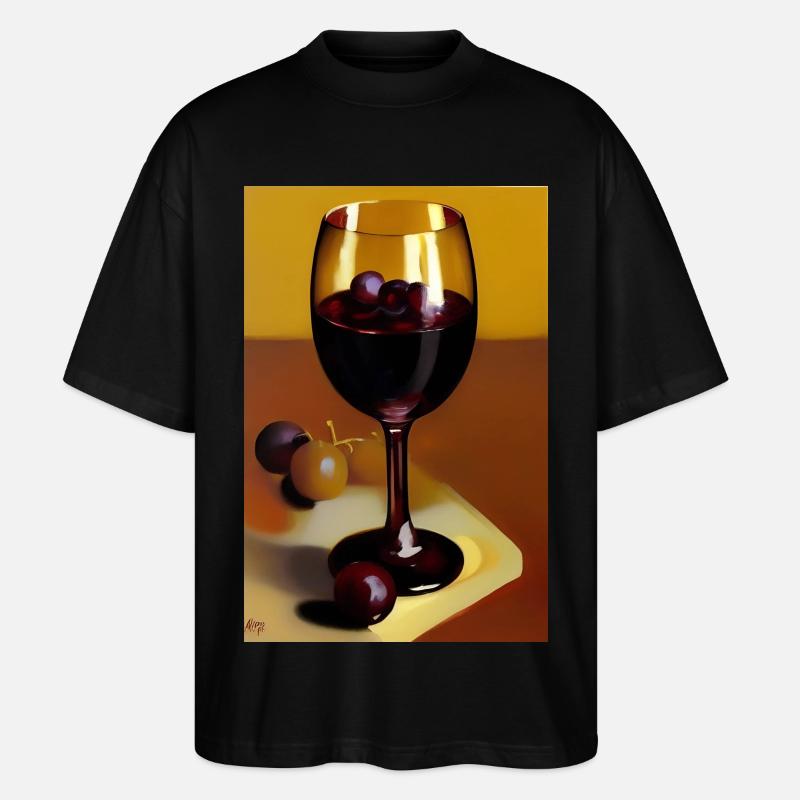 Wein Trinker - Stanley/Stella Oversized Unisex Bio T-Shirt Blaster 2.0 - Schwarz