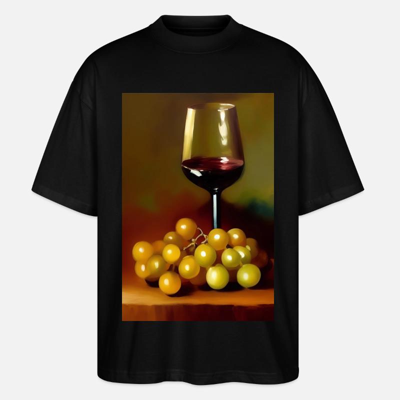 Wein Trinker - Stanley/Stella Oversized Unisex Bio T-Shirt Blaster 2.0 - Schwarz