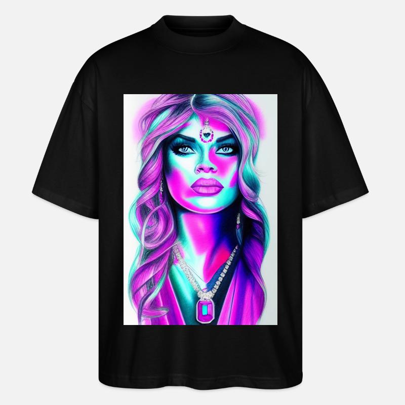 Femme avec des bijoux - T-shirt bio Blaster 2.0 coupe oversize Stanley/Stella Unisexe - noir