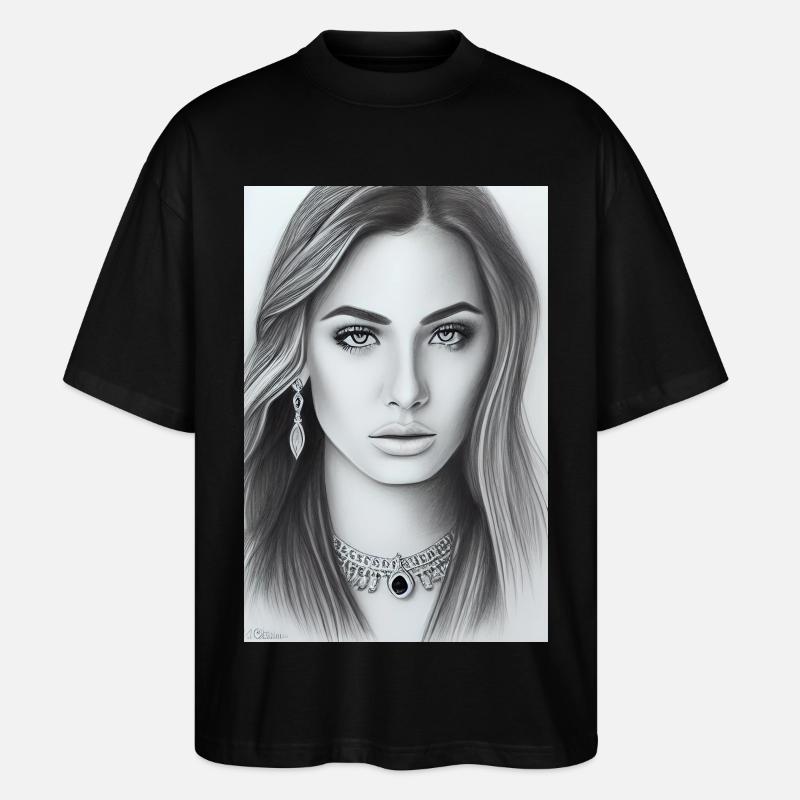Femme avec des bijoux - T-shirt bio Blaster 2.0 coupe oversize Stanley/Stella Unisexe - noir