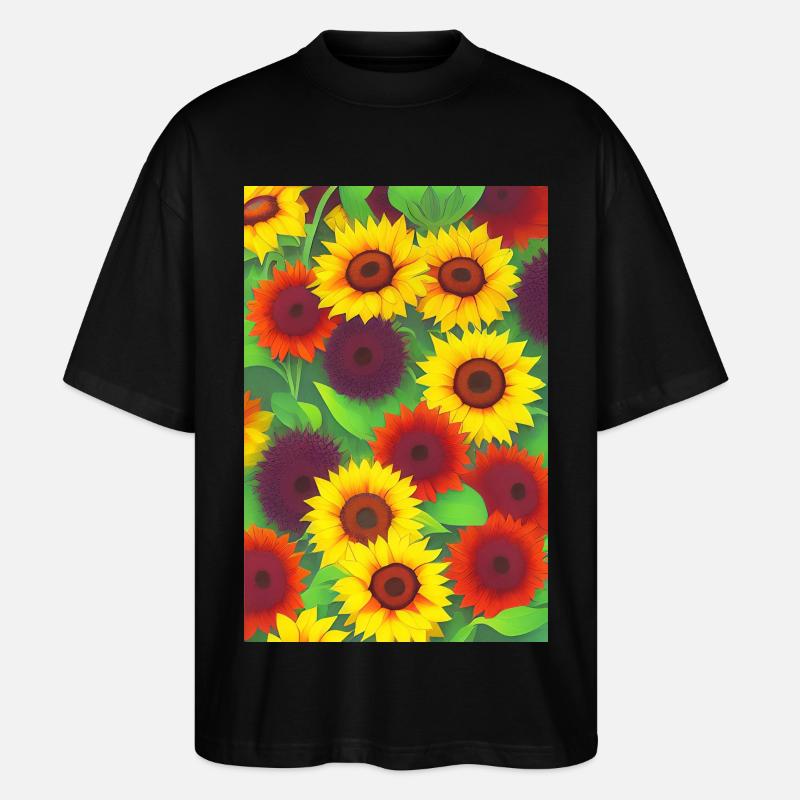 Sonnenblumen - Stanley/Stella Oversized Unisex Bio T-Shirt Blaster 2.0 - Schwarz