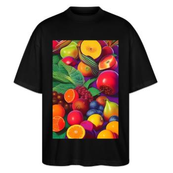 Fruit - T-shirt bio Blaster 2.0 coupe oversize Stanley/Stella Unisexe - noir - Devant - Alina (178cm) & Michal (187cm)