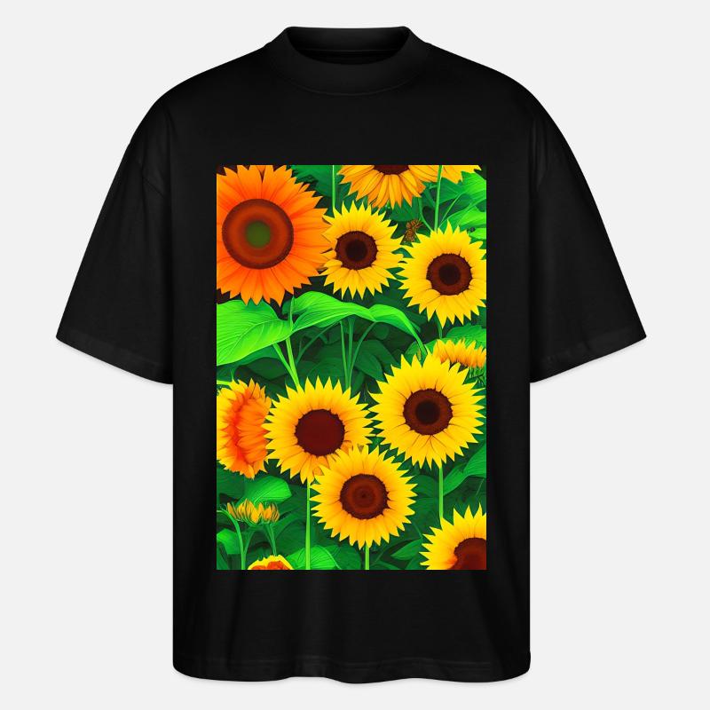 Sonnenblumen - Stanley/Stella Oversized Unisex Bio T-Shirt Blaster 2.0 - Schwarz