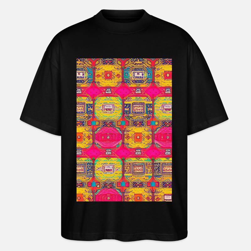 Retro Pattern - Stanley/Stella Oversized Unisex Organic T-shirt Blaster 2.0 - black