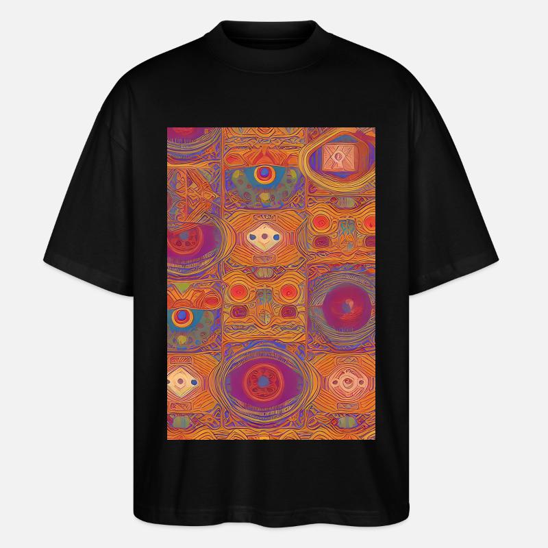 Retro Pattern - Stanley/Stella Oversized Unisex Organic T-shirt Blaster 2.0 - black