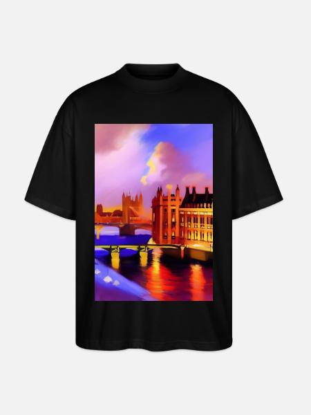 Ponts à Londres - T-shirt bio Blaster 2.0 coupe oversize Stanley/Stella Unisexe - noir