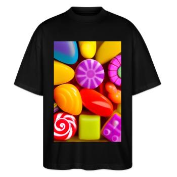 Bonbons - T-shirt bio Blaster 2.0 coupe oversize Stanley/Stella Unisexe - noir - Devant - Alina (178cm) & Michal (187cm)