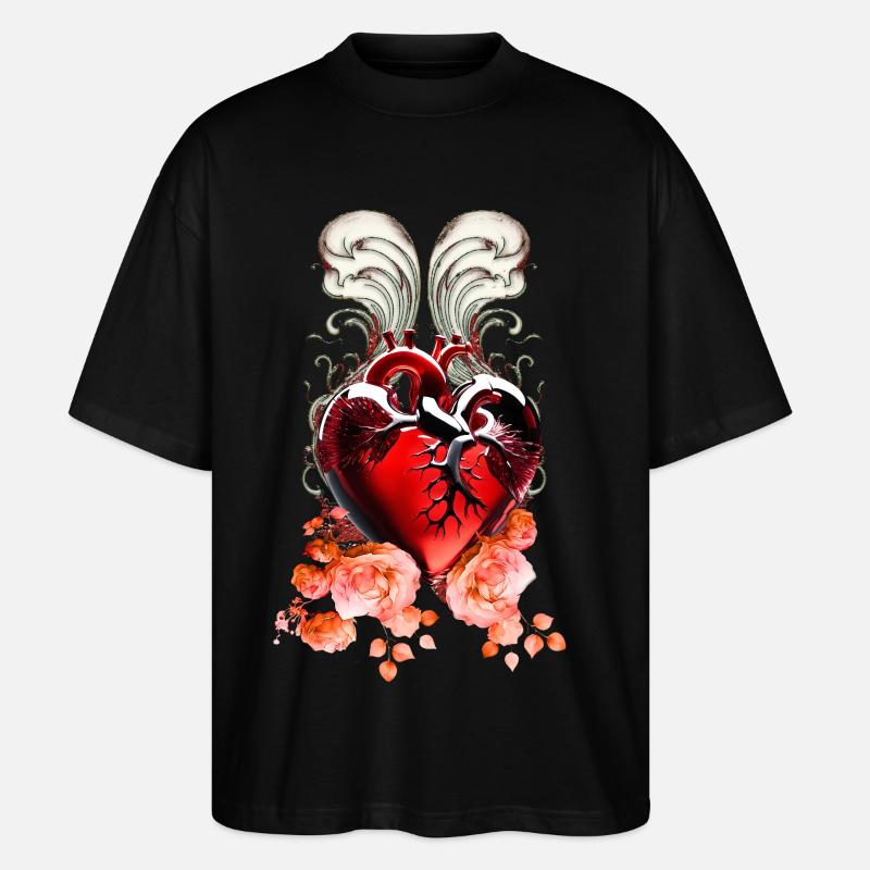 Wunderschönes Herz aus Glas. - Stanley/Stella Oversized Unisex Bio T-Shirt Blaster 2.0 - Schwarz