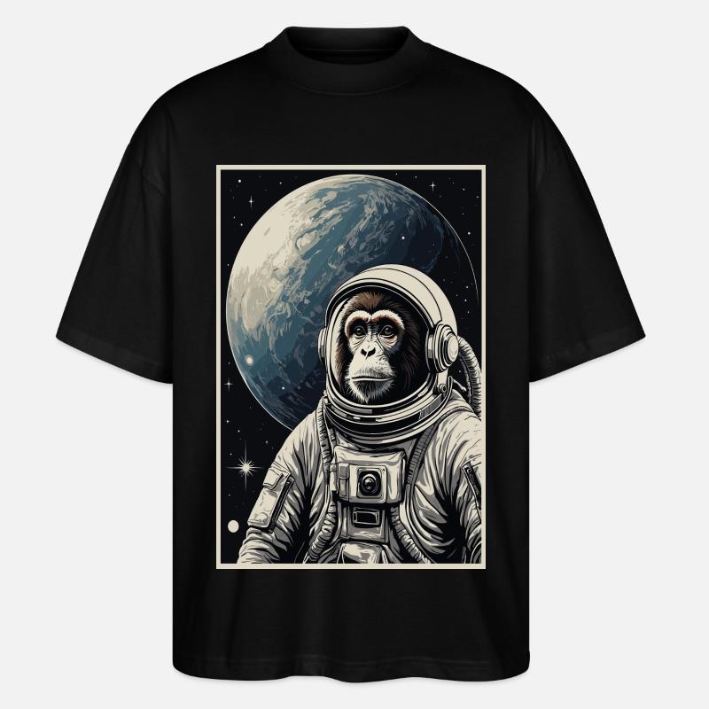 Singe astronaute - T-shirt bio Blaster 2.0 coupe oversize Stanley/Stella Unisexe - noir