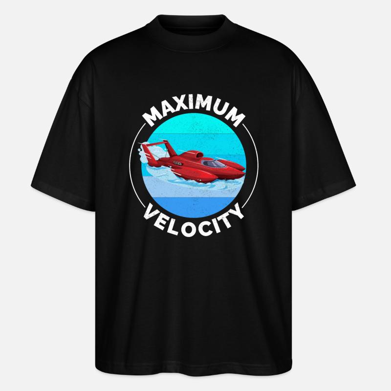 Wasserflugzeug Rennen Schnellboot Motorboot - Stanley/Stella Oversized Unisex Bio T-Shirt Blaster 2.0 - Schwarz