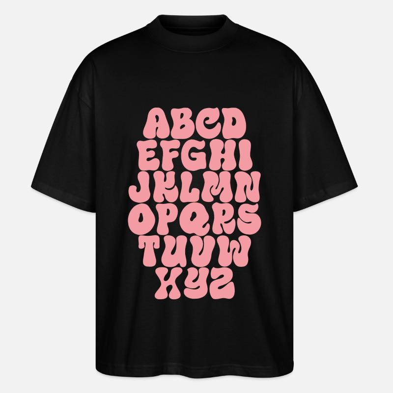 Buchstaben ABC Alphabet - Stanley/Stella Oversized Unisex Bio T-Shirt Blaster 2.0 - Schwarz