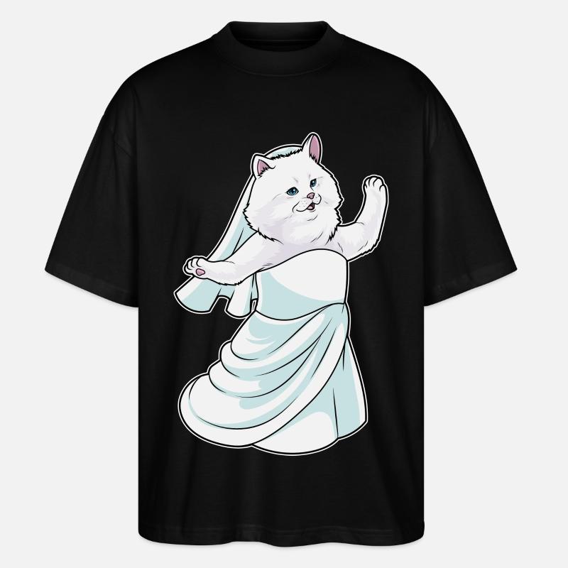 Chat persan robe de mariée - T-shirt bio Blaster 2.0 coupe oversize Stanley/Stella Unisexe - noir