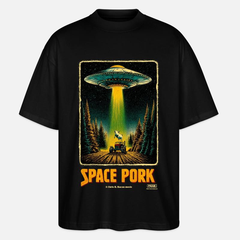 Space Pork - Stanley/Stella Oversized Unisex Bio T-Shirt Blaster 2.0 - Schwarz