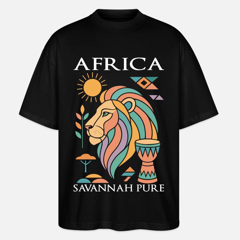 Löwe afrika in pastell - Stanley/Stella Oversized Unisex Bio T-Shirt Blaster 2.0 - Schwarz