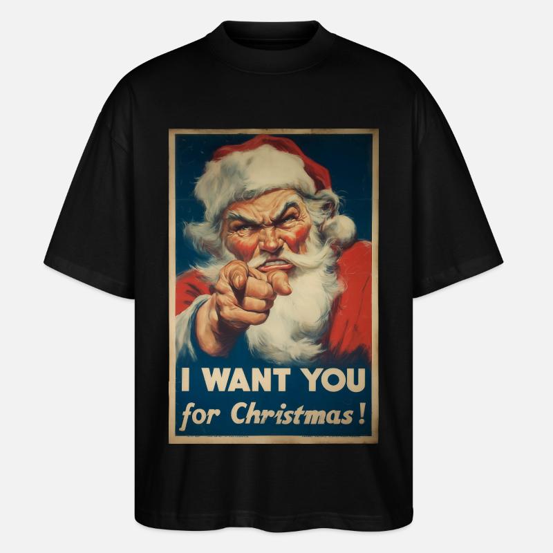 Weihnachtsmann Werbeplakat - Stanley/Stella Oversized Unisex Bio T-Shirt Blaster 2.0 - Schwarz