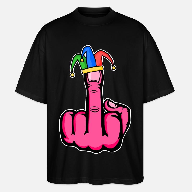 Mittelfinger Stingerfinger Karneval - Stanley/Stella Oversized Unisex Bio T-Shirt Blaster 2.0 - Schwarz