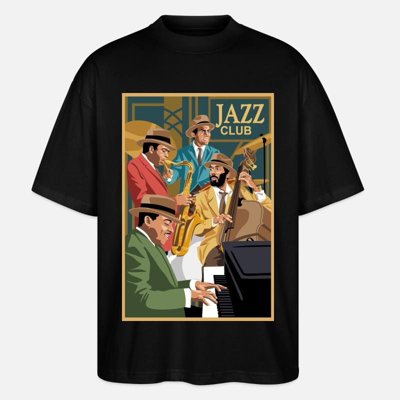 Jazzclub - Stanley/Stella Oversized Unisex Bio T-Shirt Blaster 2.0 - Schwarz