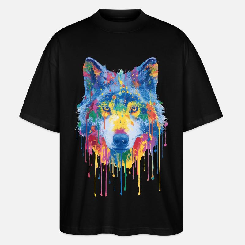 Wolf - Stanley/Stella Oversized Unisex Bio T-Shirt Blaster 2.0 - Schwarz