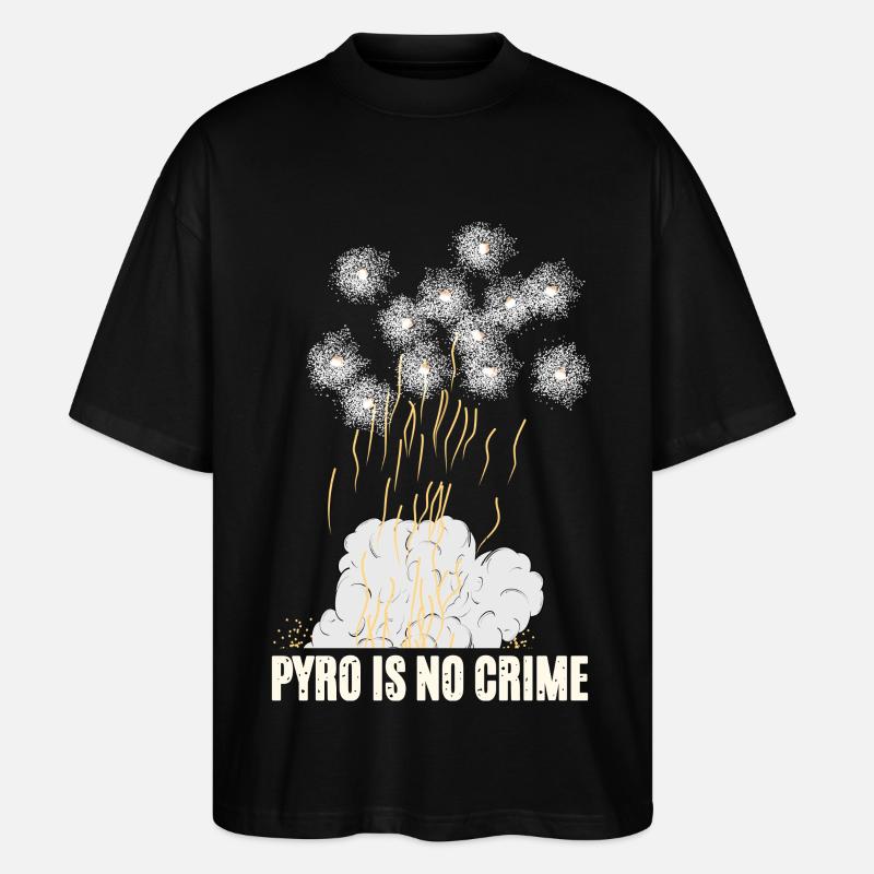 Pyro Is No Crime - Stanley/Stella Oversized Unisex Bio T-Shirt Blaster 2.0 - Schwarz