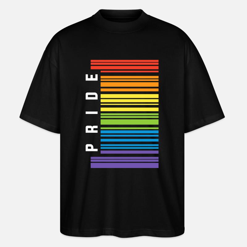Pride Stripes | Rainbow - Stanley/Stella Oversized Unisex Organic T-shirt Blaster 2.0 - black
