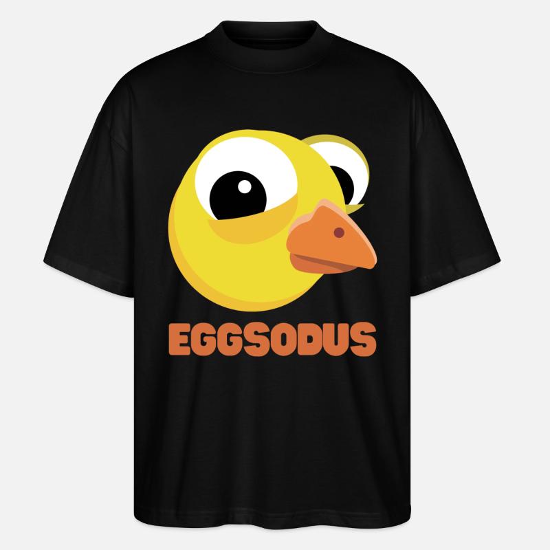 Funny chick pun EGGSODUS - Stanley/Stella Oversized Unisex Organic T-shirt Blaster 2.0 - black