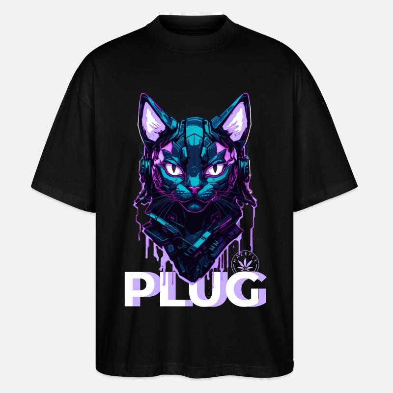 CYBER CAT PLUG - Stanley/Stella Oversized Unisex Organic T-shirt Blaster 2.0 - black